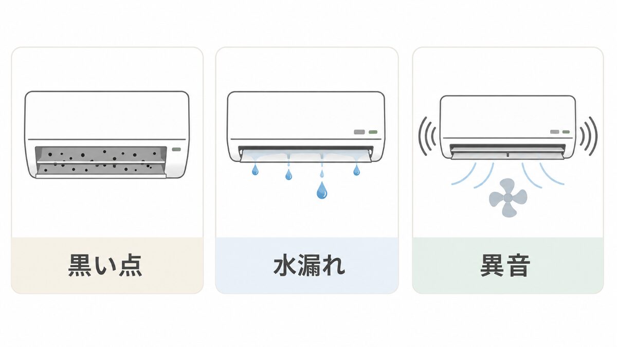 エアコンスプレーを使わない方がよい状態を示す図解