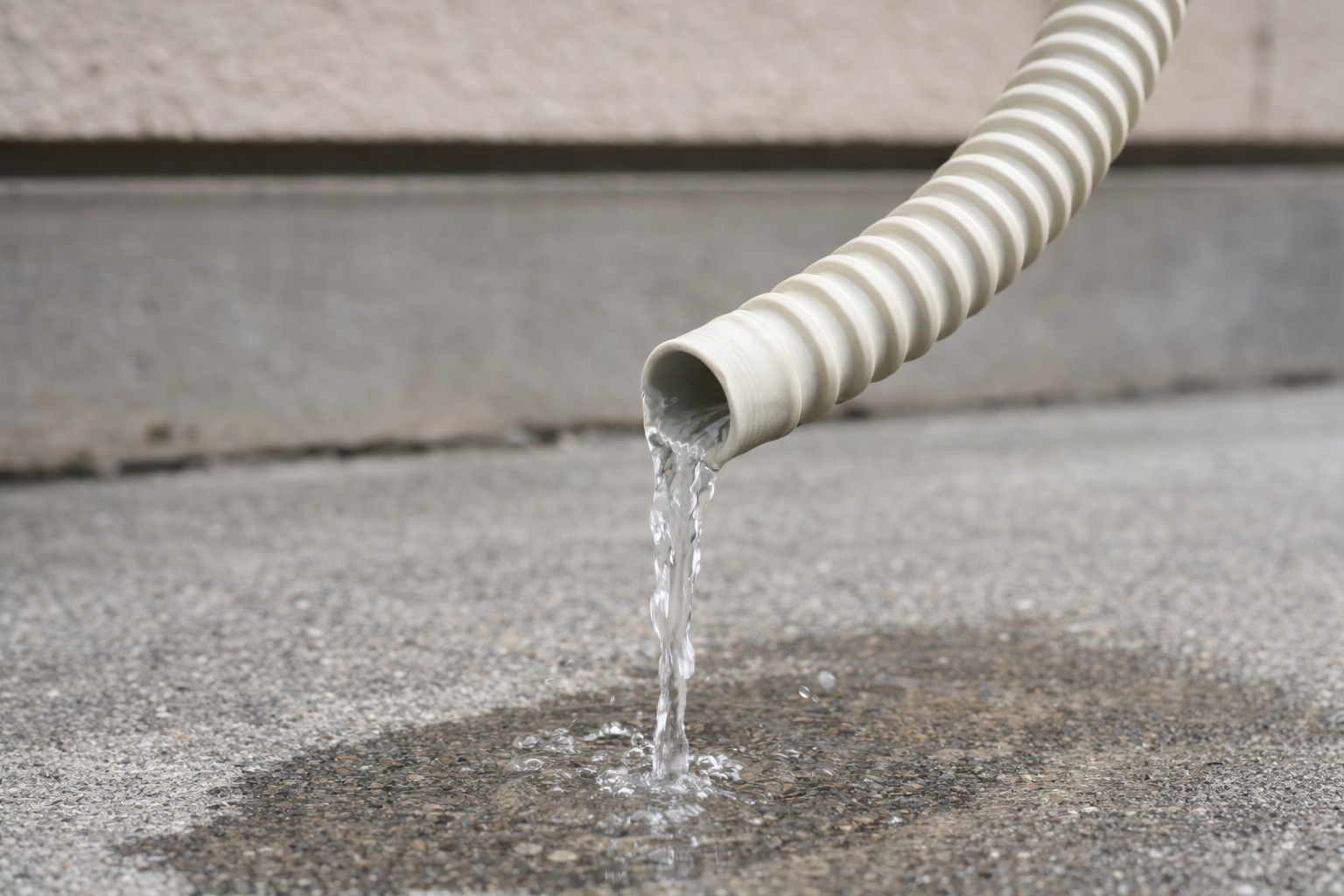 ドレンホース出口からの排水確認