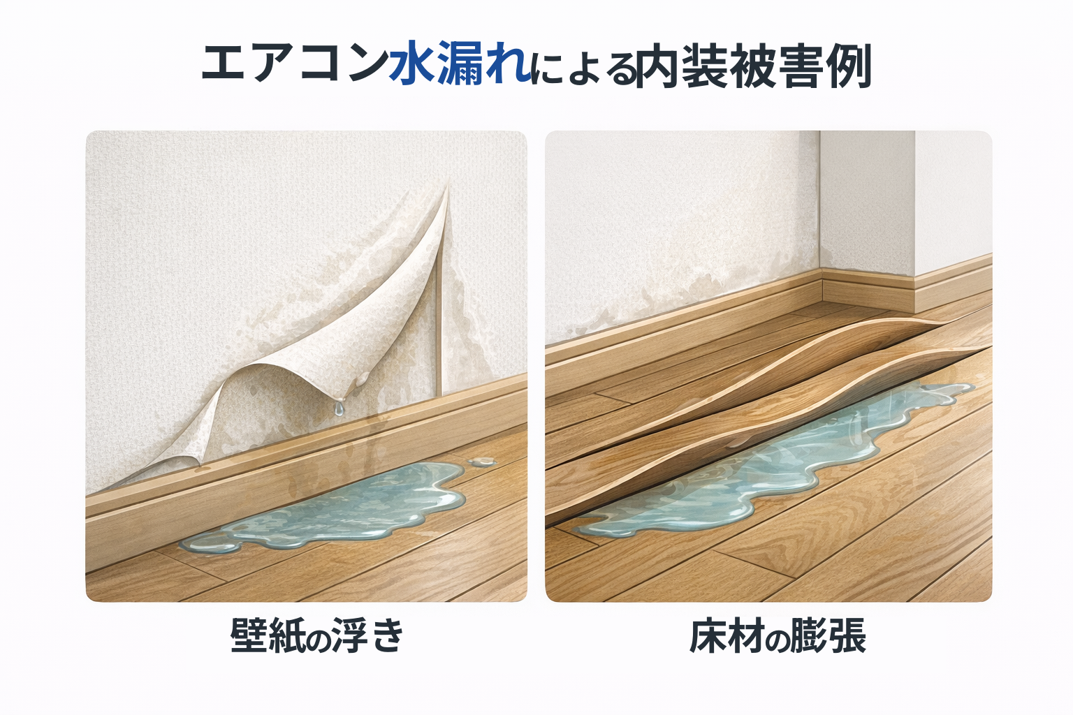 エアコン水漏れによる内装被害例