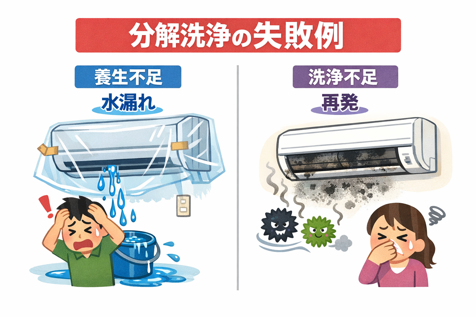 分解洗浄の失敗例