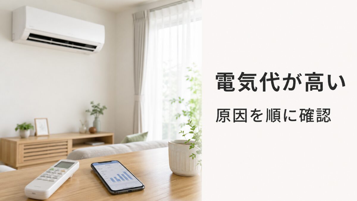エアコンの電気代が急に高い原因を確認するイメージ