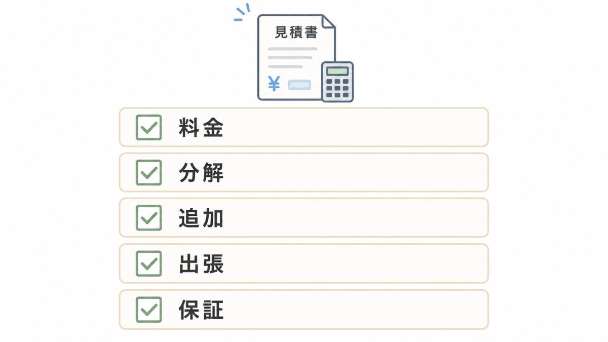 エアコンクリーニングの安い業者に依頼前に確認する5項目の図解