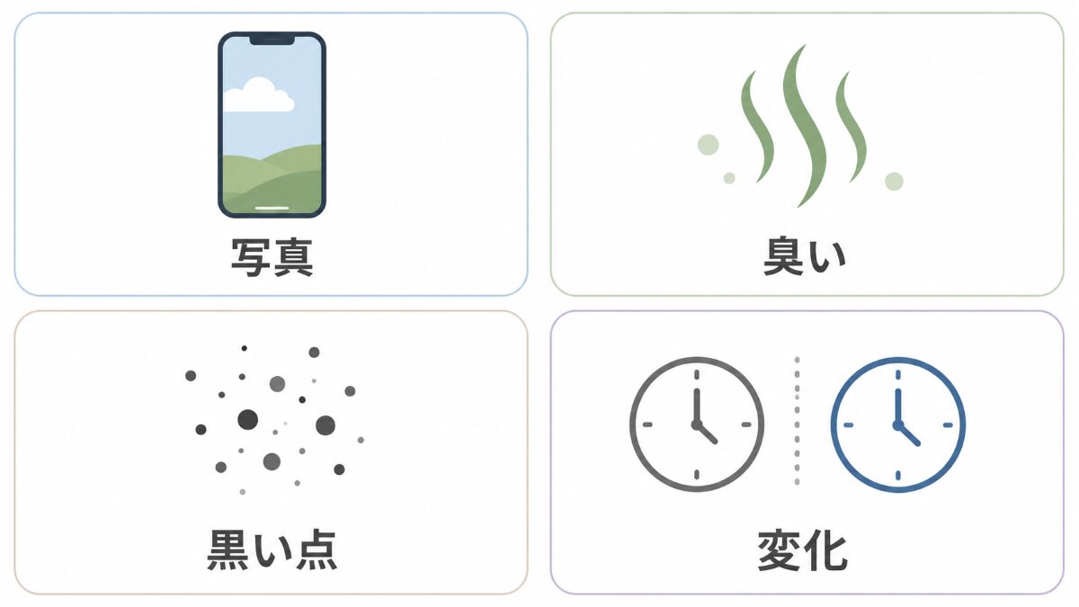 エアコン送風後の相談前に写真臭い黒い点変化を整理する図解