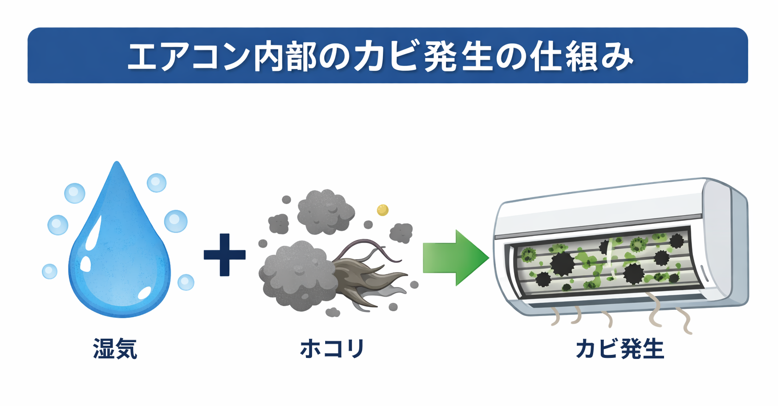 エアコン内部カビ発生図