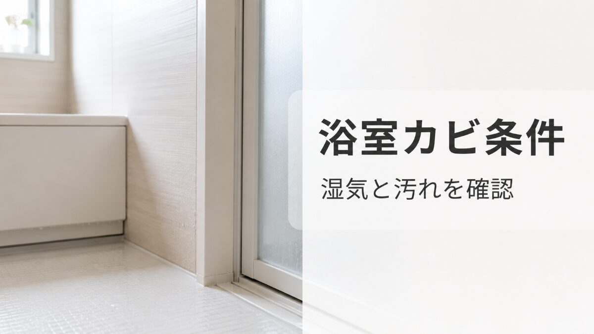 浴室カビの発生条件として湿気と汚れを確認するアイキャッチ画像