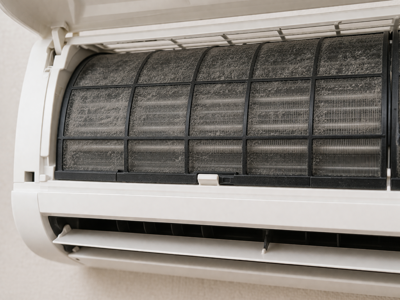 エアコン内部の軽度なホコリ汚れ