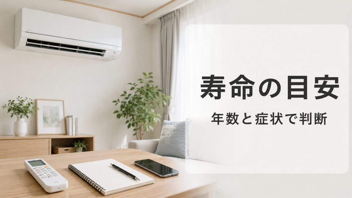 エアコンの寿命を年数と症状で判断する記事のアイキャッチ