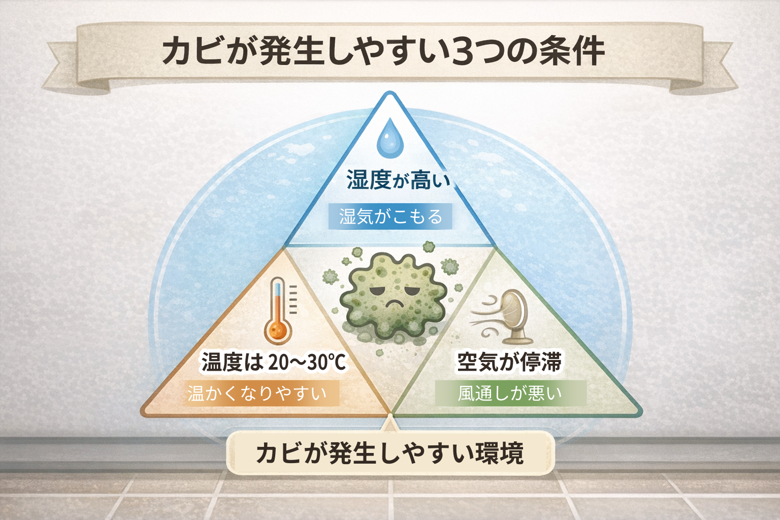 カビ発生の3条件