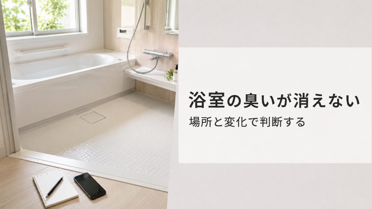 浴室の臭いが消えないときに排水口や浴槽周辺を確認する記事のアイキャッチ