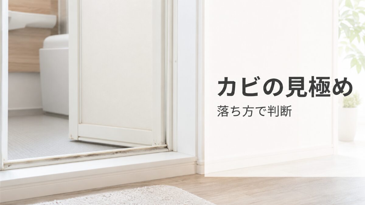 浴室ゴムパッキンのカビを落ち方と残り方で判断する記事のアイキャッチ