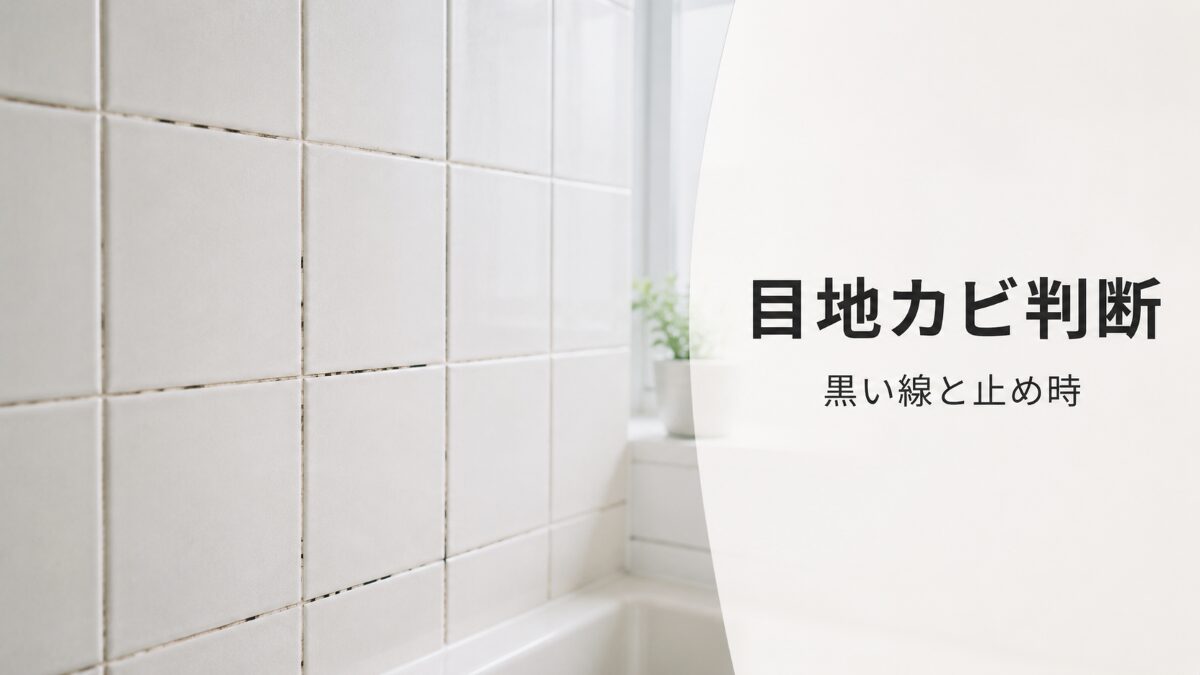 浴室タイル目地のカビを黒い線と掃除の止め時で判断する記事アイキャッチ