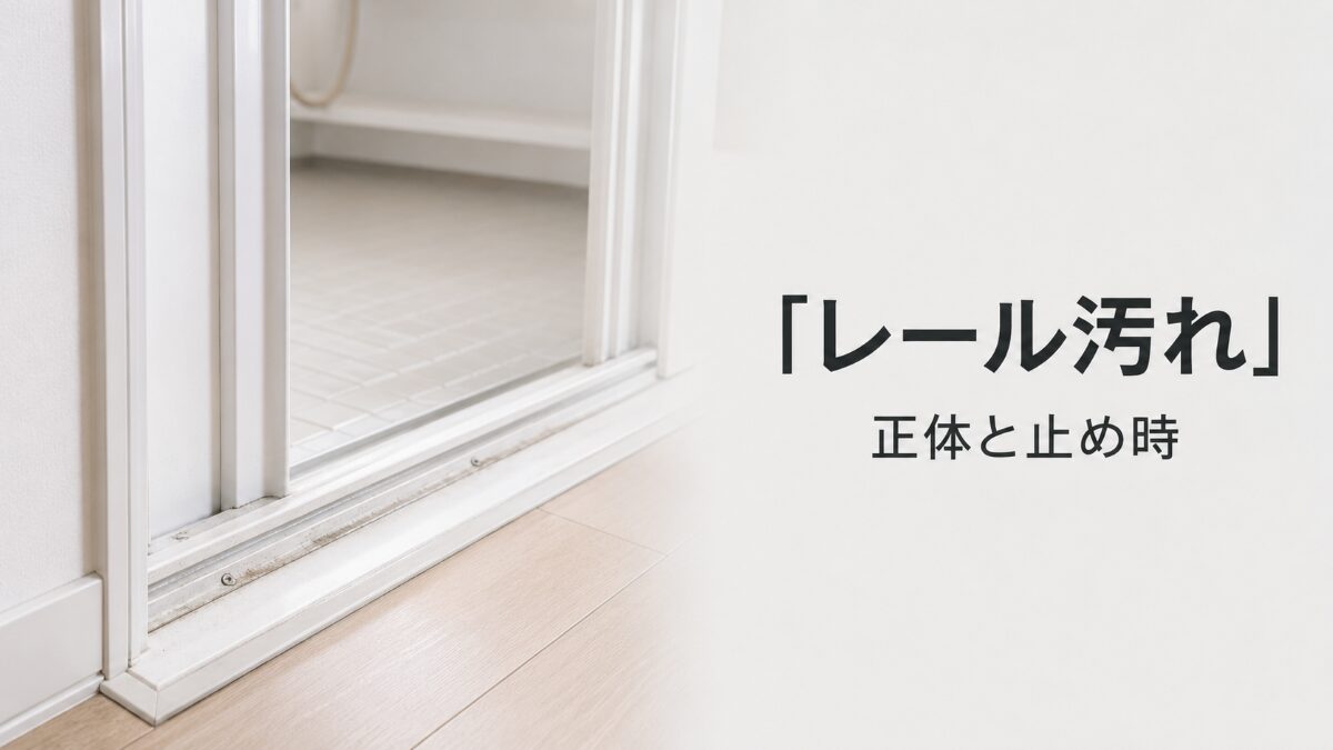 浴室ドアレールの汚れの正体と掃除を止める判断基準を示すアイキャッチ