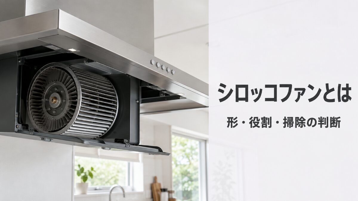 シロッコファンの形と役割、掃除判断を解説する記事のアイキャッチ