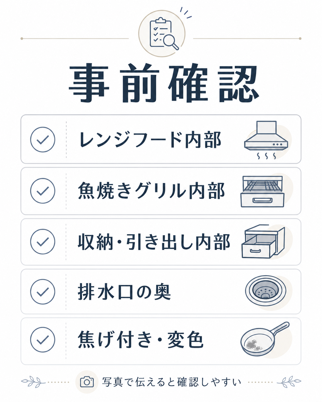 キッチンクリーニングで事前確認が必要な作業範囲