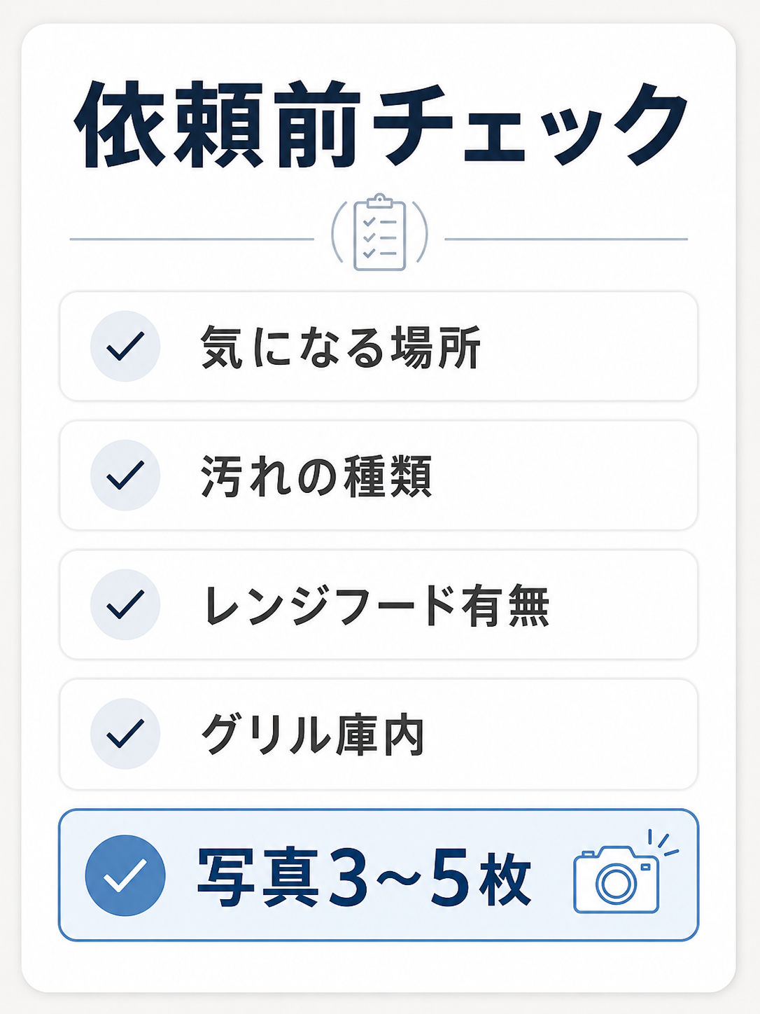 キッチンクリーニングを依頼する前に確認したい場所や写真枚数のチェックリスト