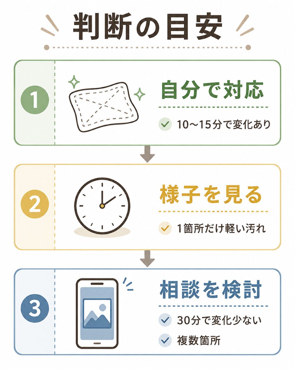ハウスクリーニングを自分で対応するか相談するか判断する3分岐フロー
