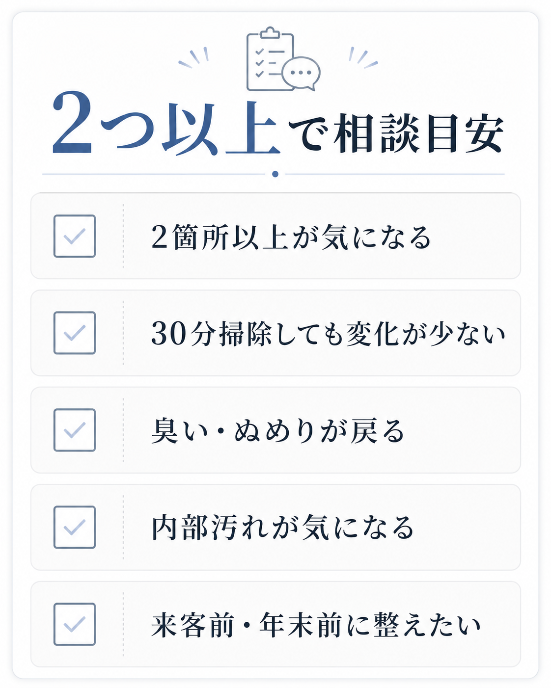 水回りクリーニングを業者に相談する目安チェックリスト