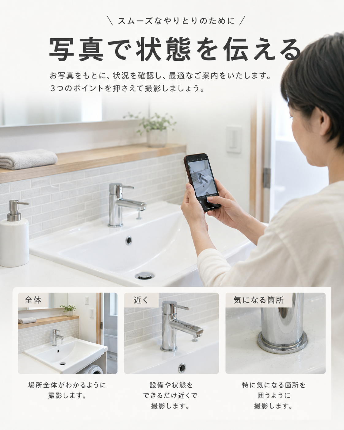 水回りクリーニング相談前に写真で状態を伝える準備