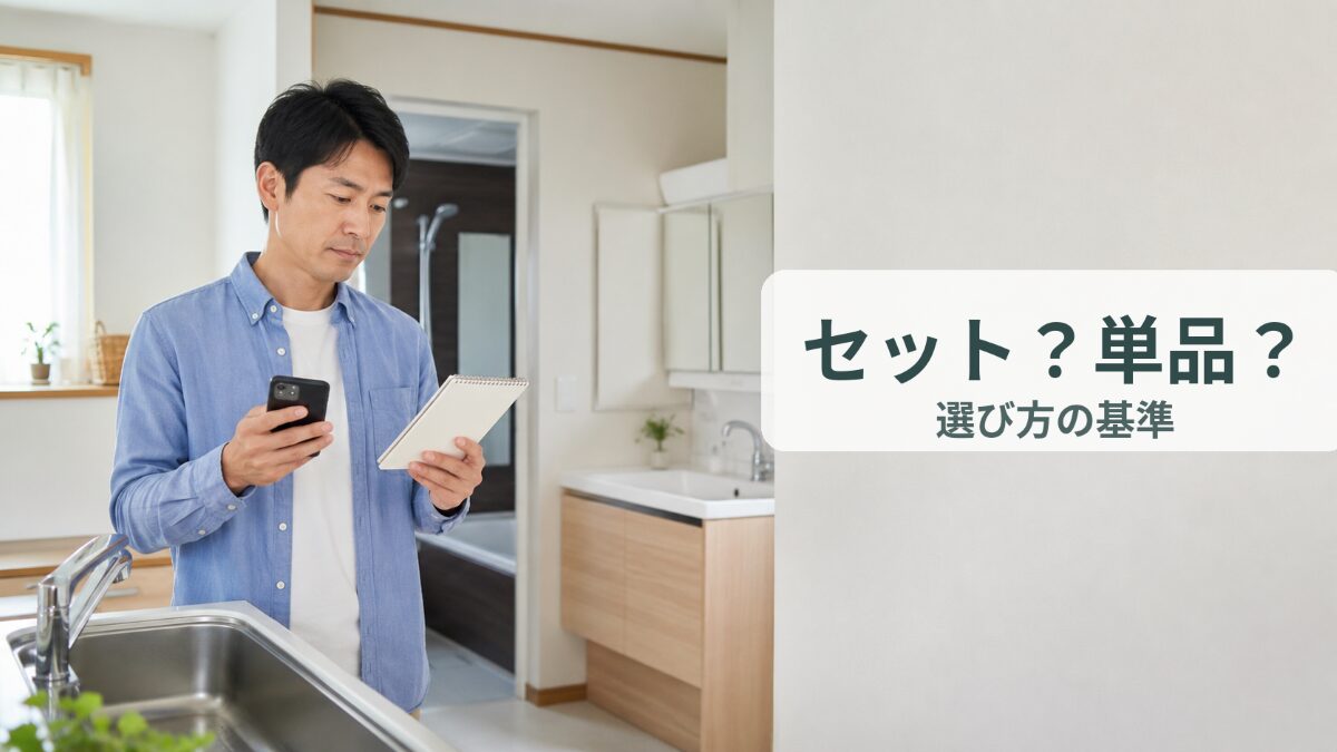 水回りセットと単品はどっちがお得？料金だけで失敗しない判断基準