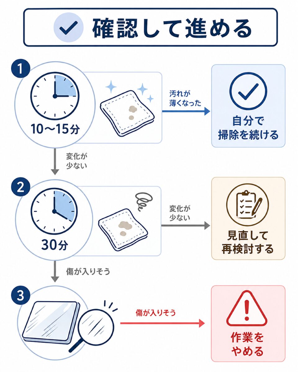 水回り掃除で無理にこすらないための判断フロー