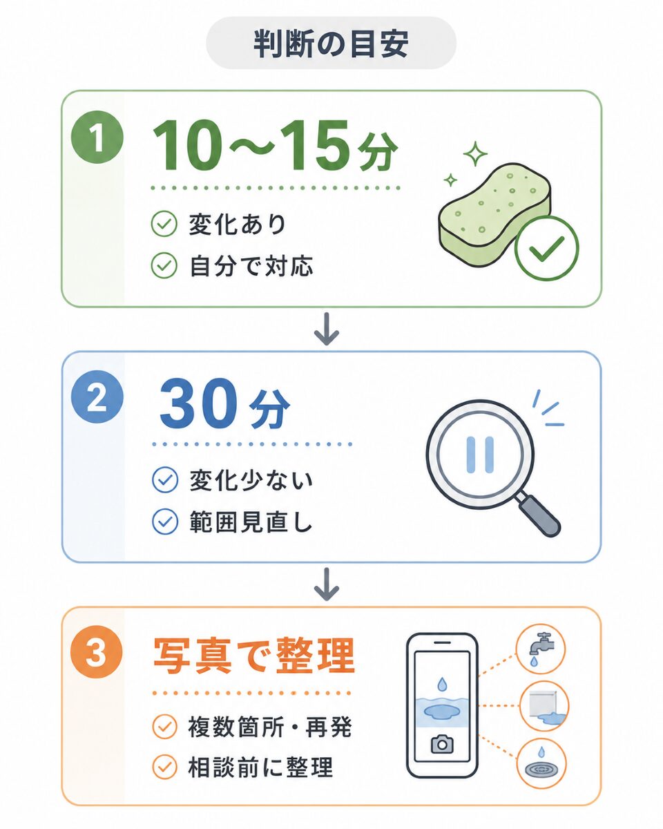 水回り掃除を自分で続けるか範囲を見直すかの判断フロー