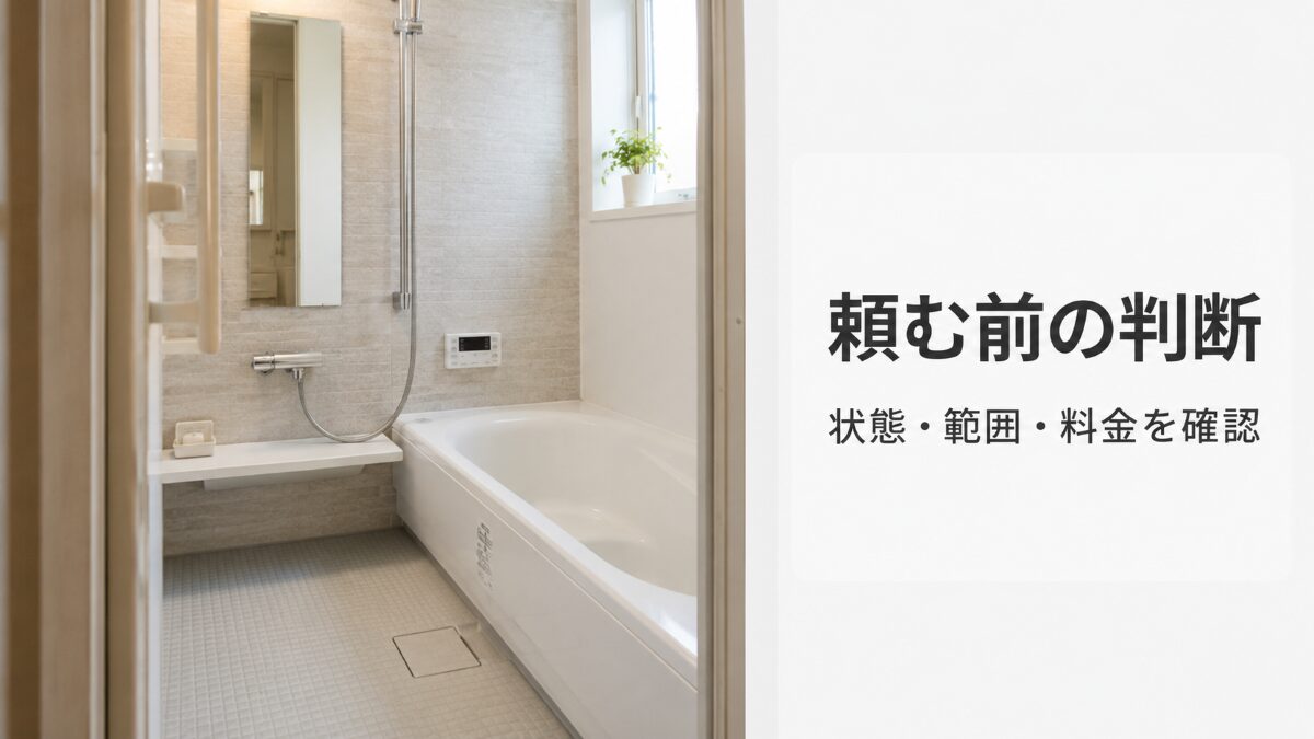 浴室クリーニングを頼む前に状態と作業範囲を確認する浴室