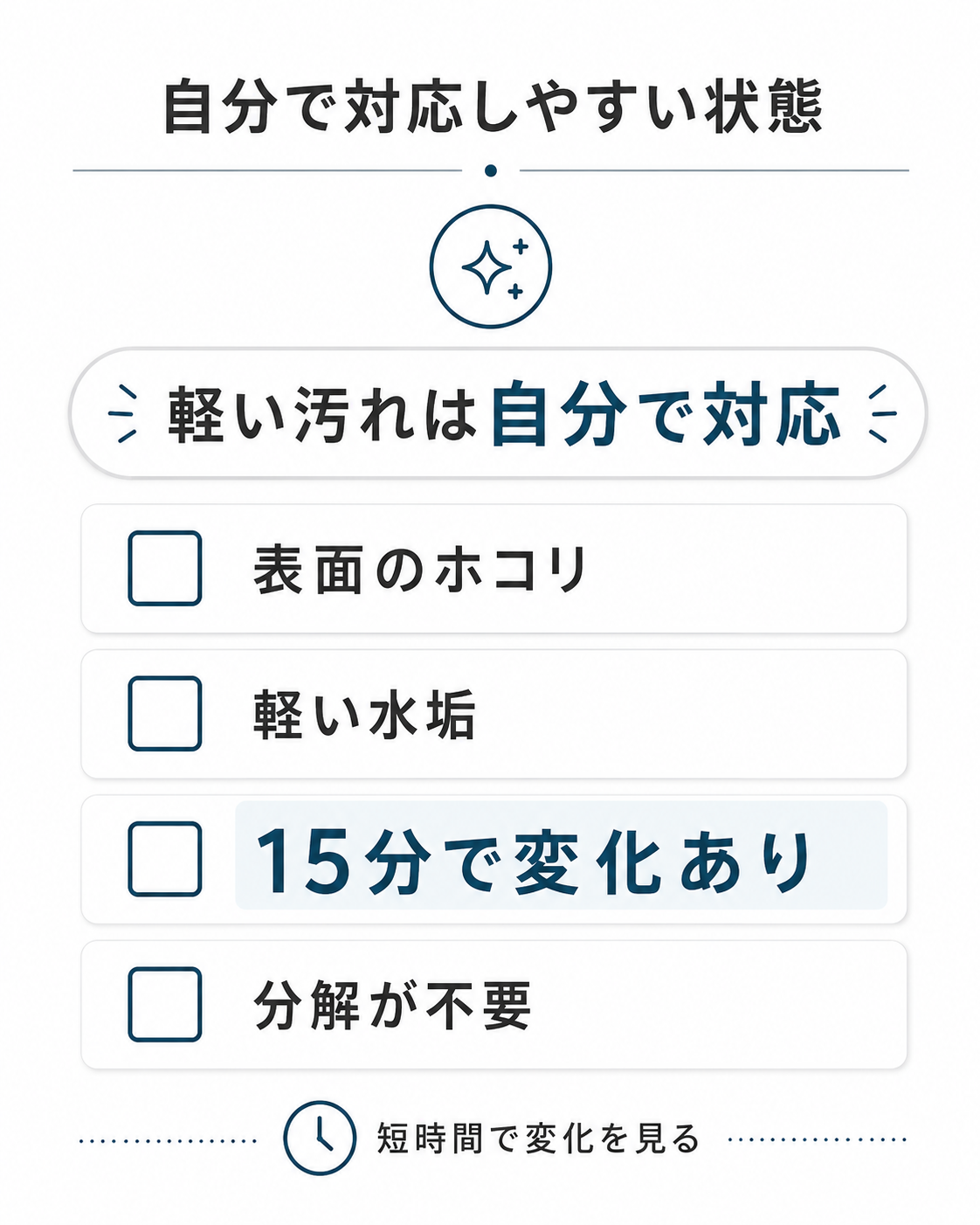 自分で掃除してよい状態のチェックリスト