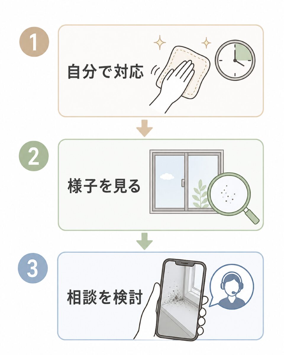 ハウスクリーニングが必要か自分で対応様子を見る相談を検討で判断する流れ