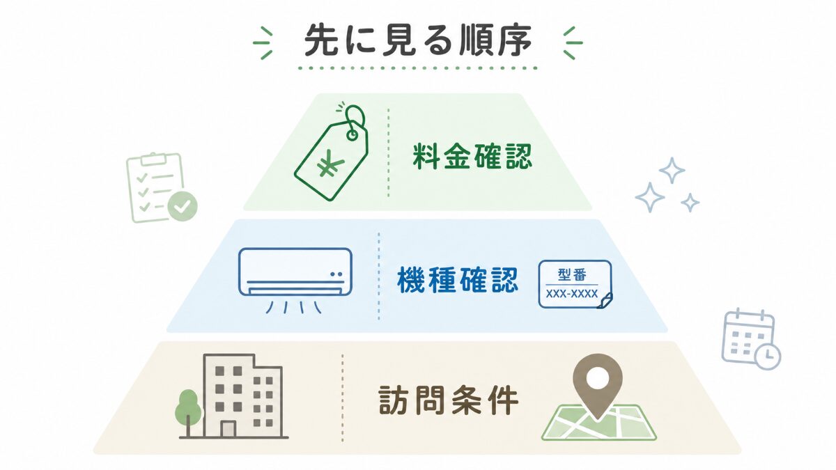 新宿区でエアコンクリーニングを選ぶときの訪問条件機種確認料金確認の優先順位