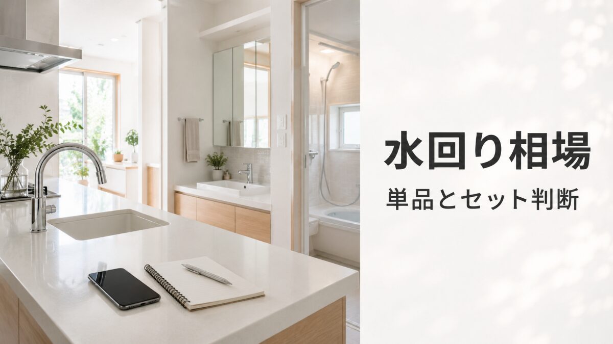 東京の水回りクリーニング相場と単品セット判断を示すアイキャッチ