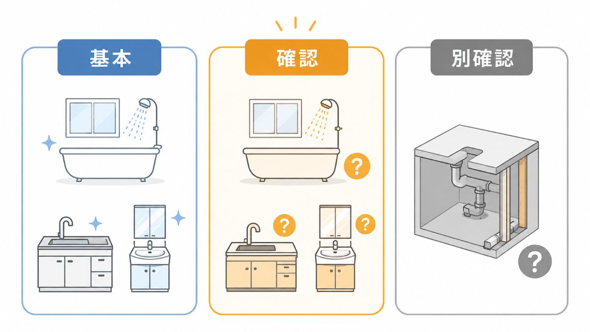 水回りクリーニングの基本範囲確認範囲別確認を整理する図解
