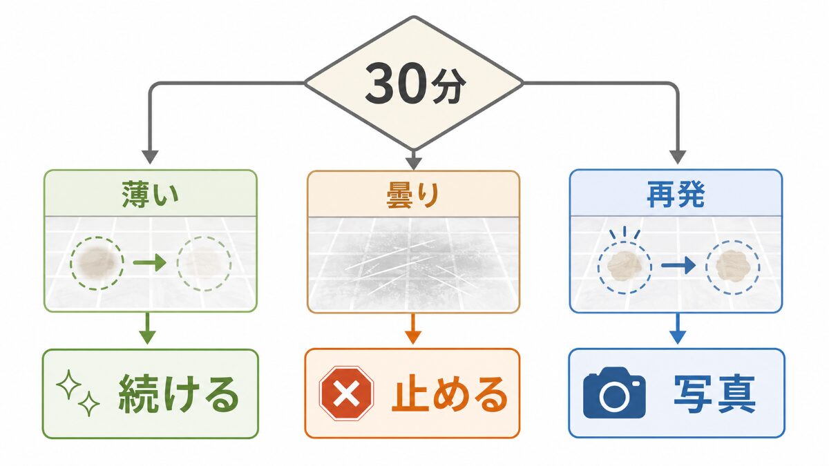 浴室床掃除を30分で続ける止める写真整理に分ける判断フロー