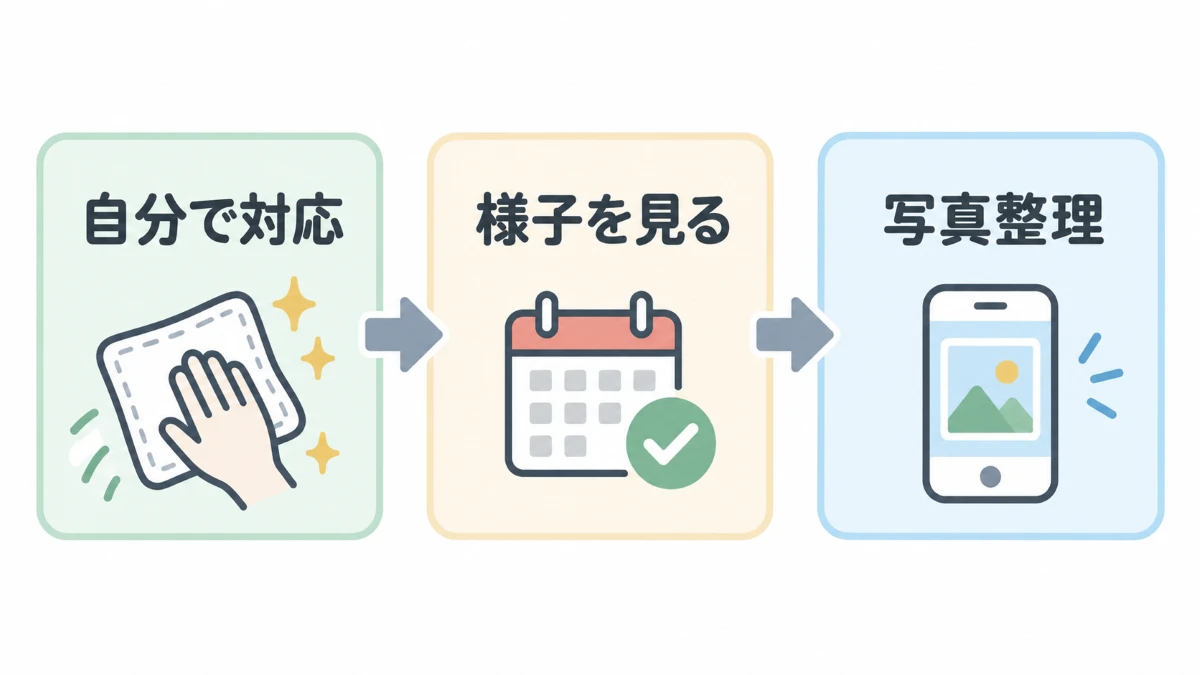 ハウスクリーニング業者を検討する前に自分で対応するか様子を見るか写真で整理する流れ