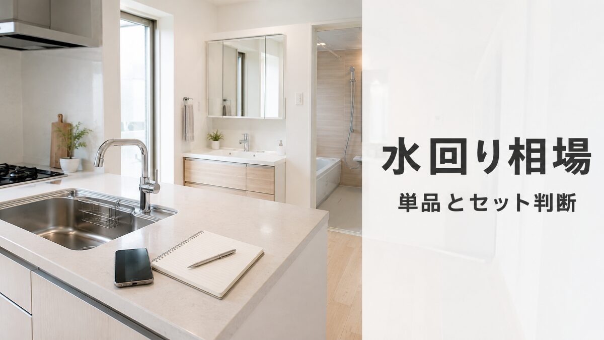 東京の水回りクリーニング相場と単品セット判断を示すアイキャッチ