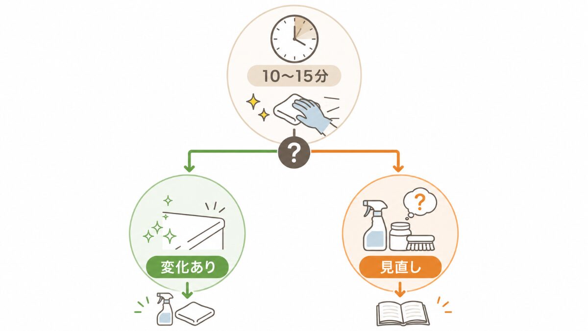 自分掃除を続けるか判断する時間と変化の目安