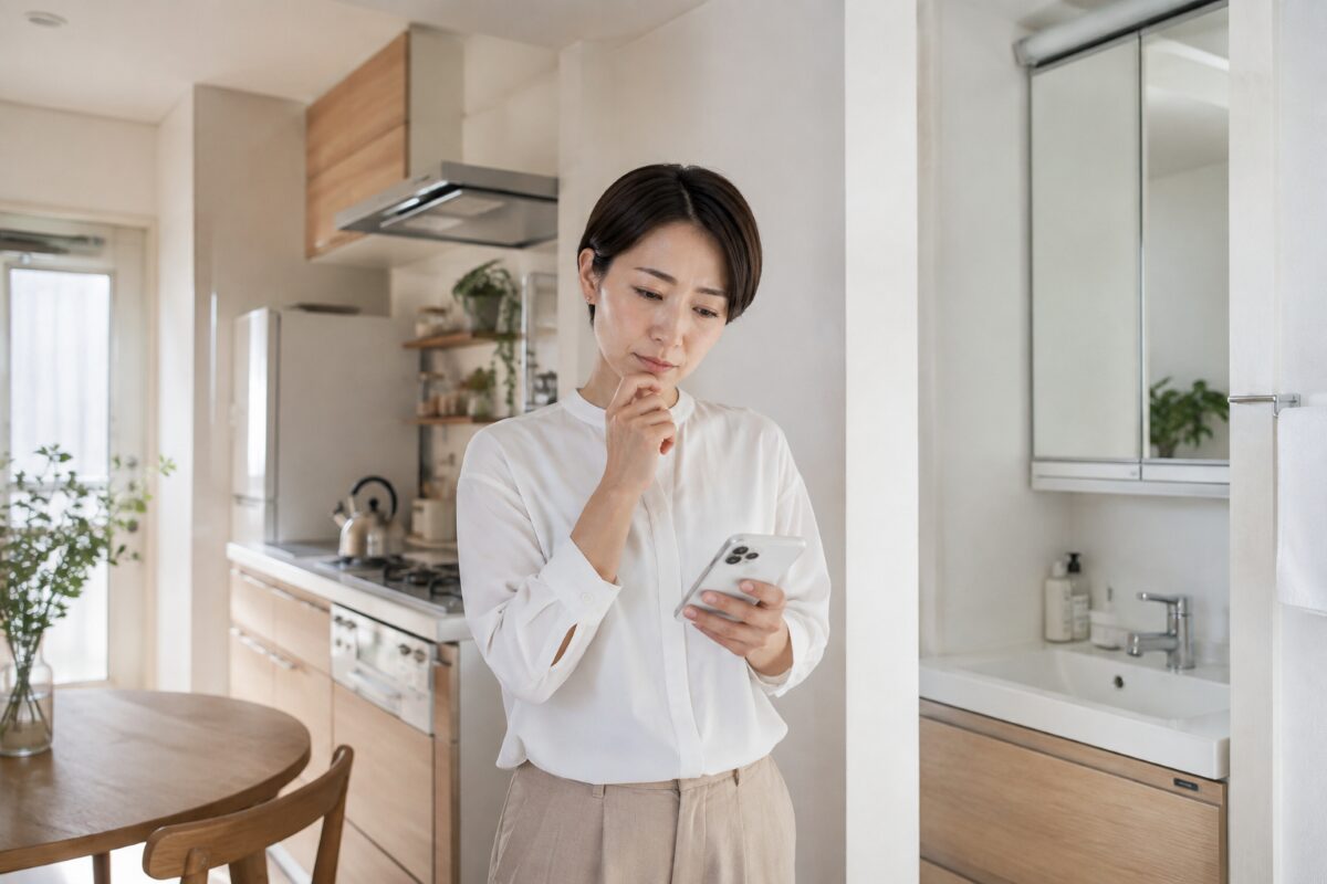 複数の掃除箇所を確認している様子