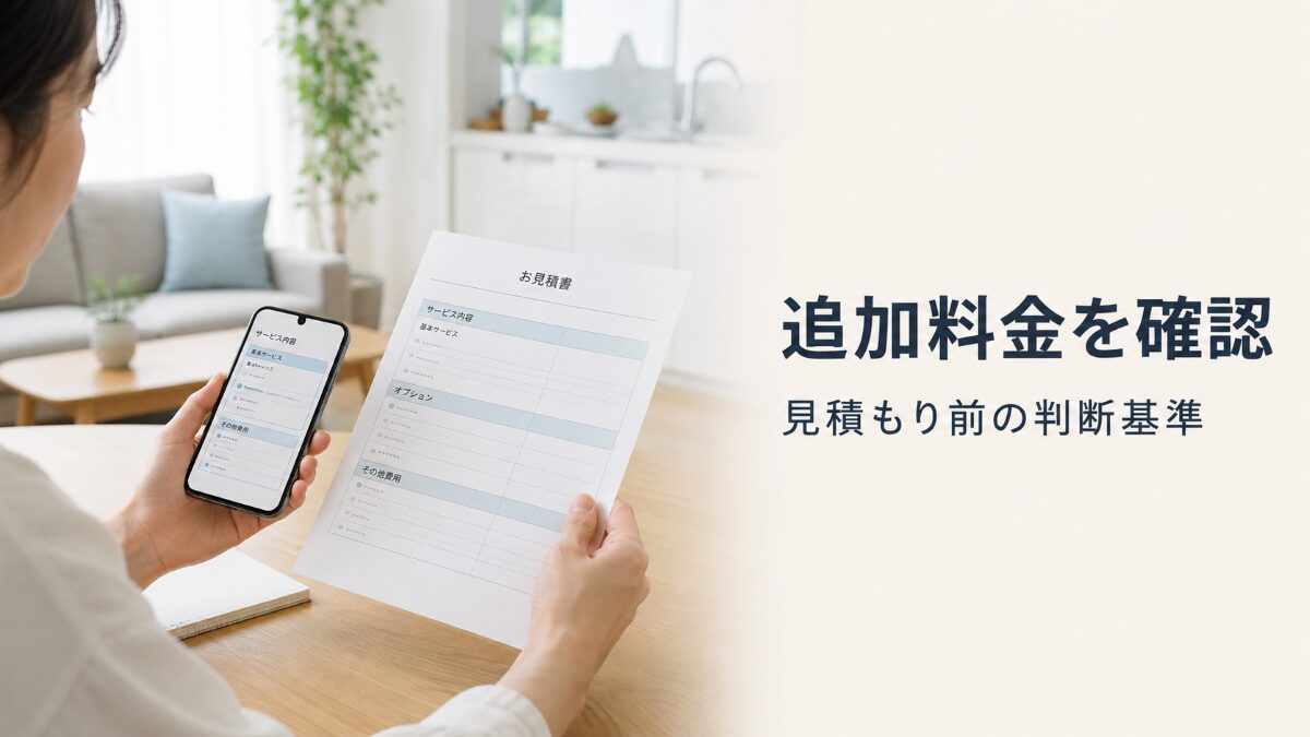 ハウスクリーニングの追加料金を見積もり前に確認する記事のアイキャッチ
