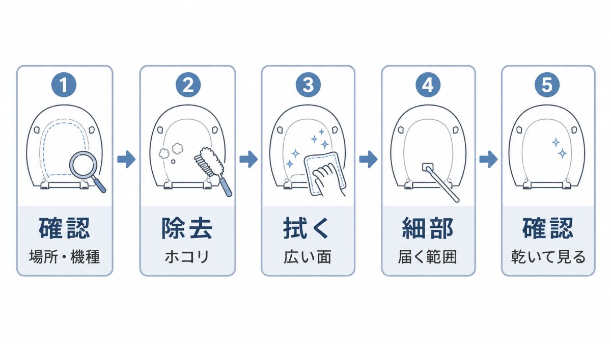 便座裏掃除を確認から乾燥後の確認まで進める5つの手順