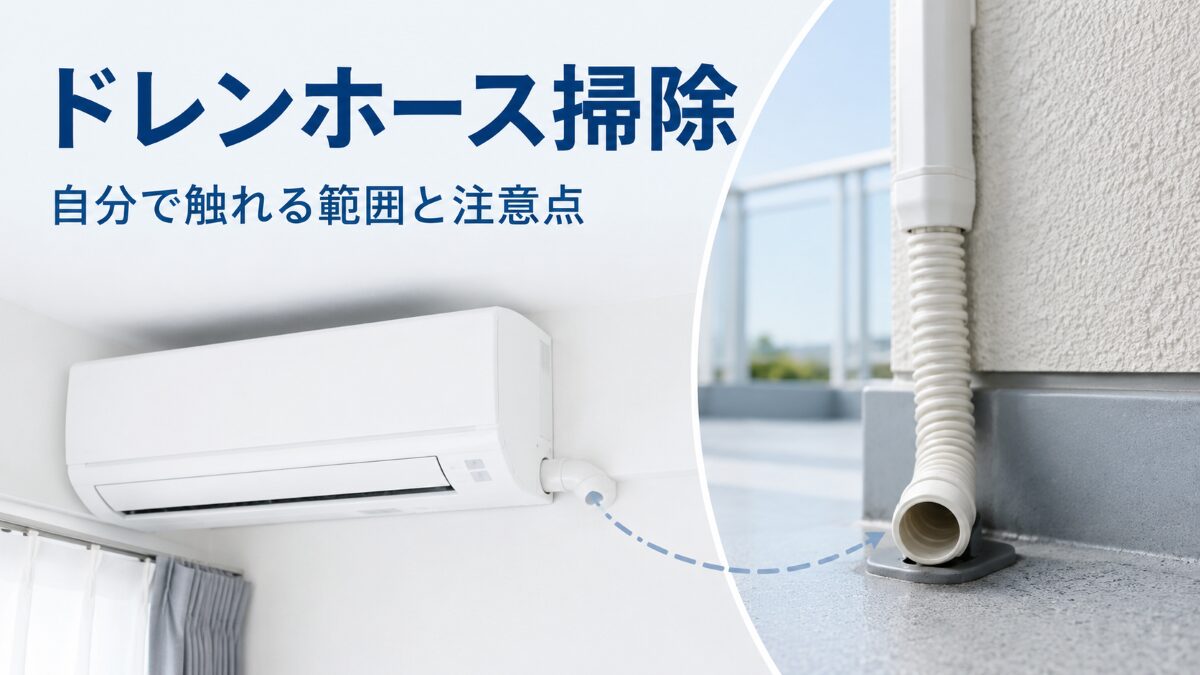 エアコンのドレンホースを自分で掃除する範囲と注意点