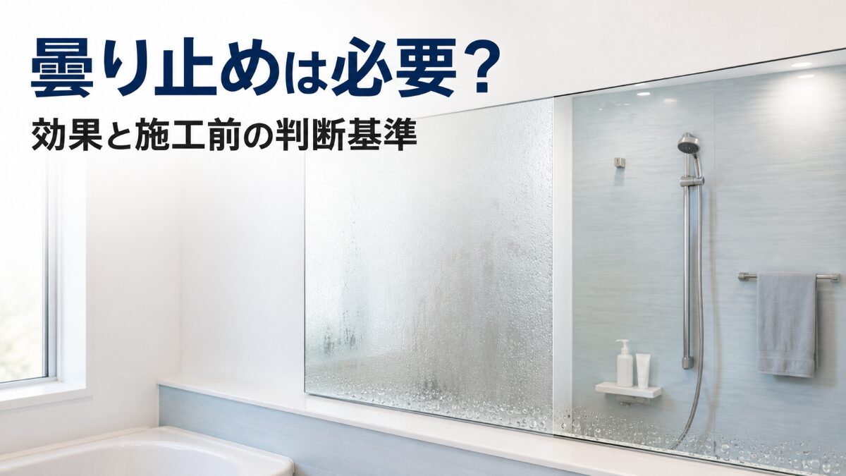 浴室鏡の曇り止めコーティングが必要か判断する記事のアイキャッチ